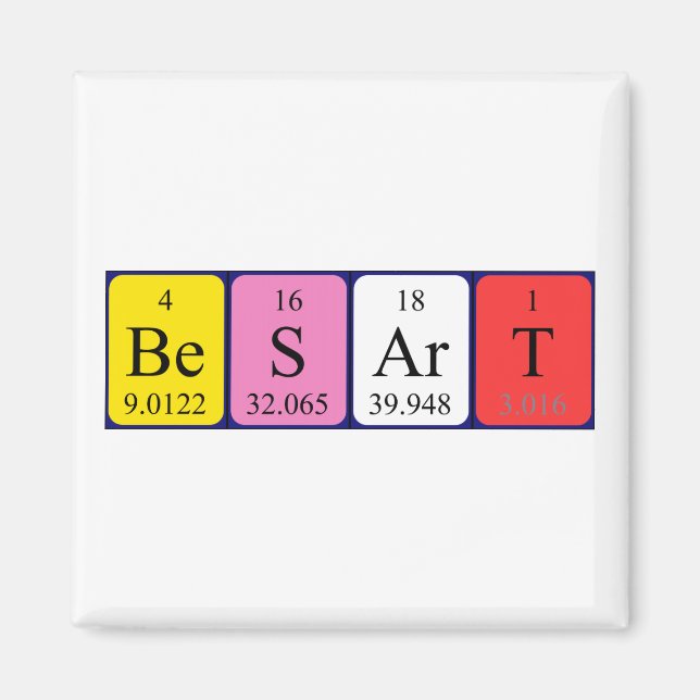 Besart periodisk magnet bord namn (Framsidan)