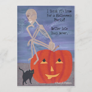 Besättade inbjudningar till Skeleton Halloween fes