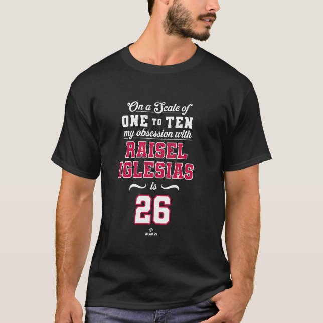 Besatthet Raisel Iglesias 26 Atlanta MLBPA T Shirt (Framsida)