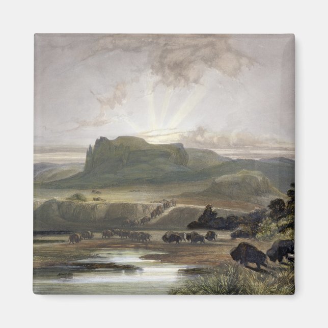 Besättning av Bison på Upper Missouri, tallrik 40  Magnet (Framsidan)