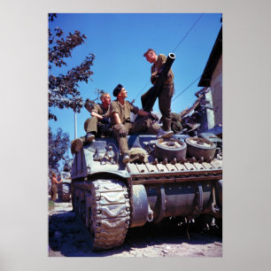 Besättning av en Sherman-tank söder om Vaucelles Poster
