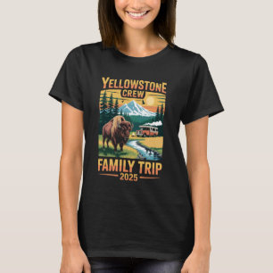 Besättning Familjeresa Wyoming Bison Yellowstone N T Shirt