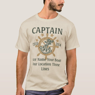 Besättning för skeppare för personligkapten fö tee shirt