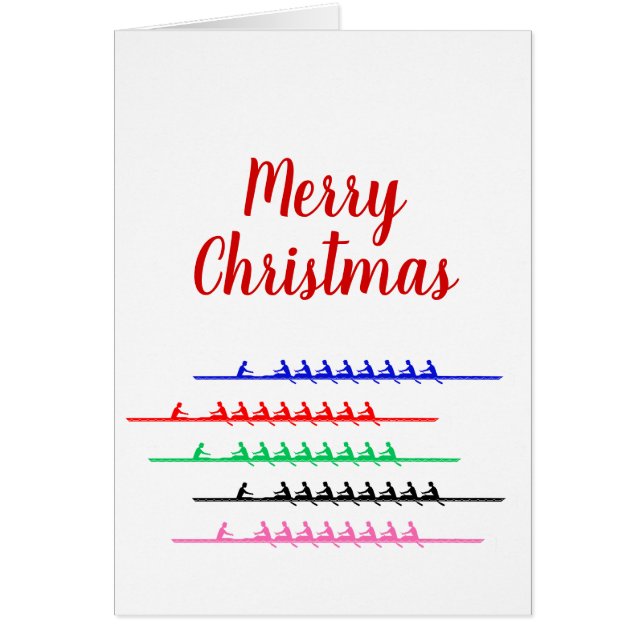 Besättning Tävling Rowers Rwing - Upp till fem båt Hälsningskort (Framsidan)