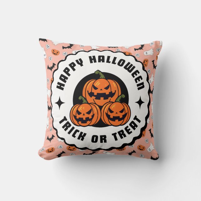 Besättningar eller hot i happy halloween kudde (Framsida)