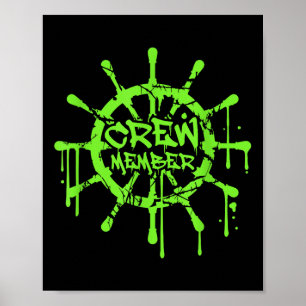 Besättningsmedlem Fartygs Ratt Graffiti Spray Kul Poster