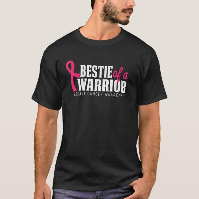 Besch av en krigare med Rosa Ribbon Breast Cancer T Shirt (Framsida)