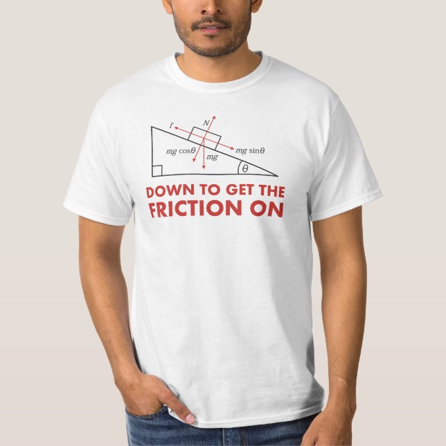 Besegra för att få friktionen på fysikdiagram tee shirt (Framsida)