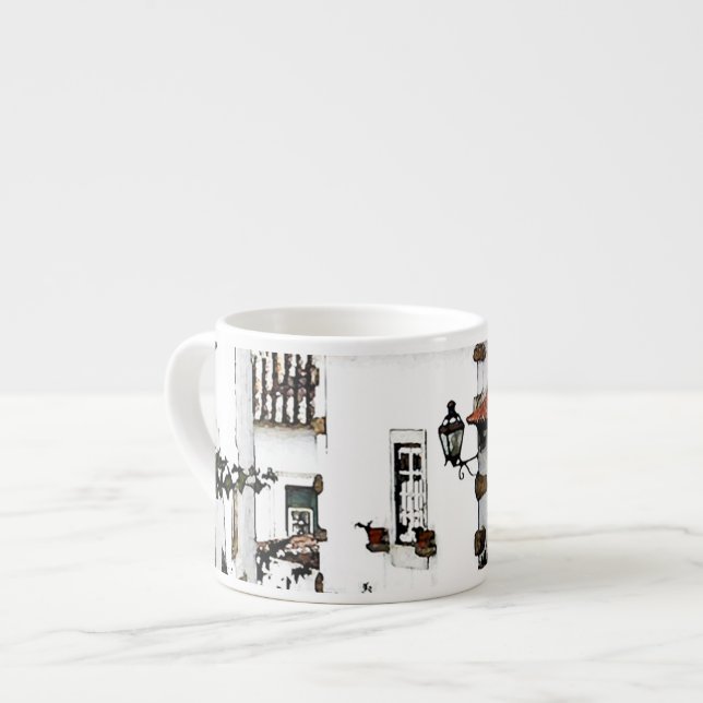 Besegra gatan i Obidos Portugal Espressomugg (Framsida vänster)