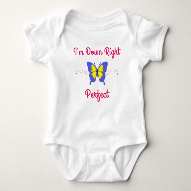 Besegra högerperfekten, den Down Syndrome fjärilen T-shirt (Framsida)