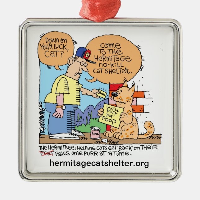 Besegra på turKattprydnad Julgransprydnad Metall (Framsidan)