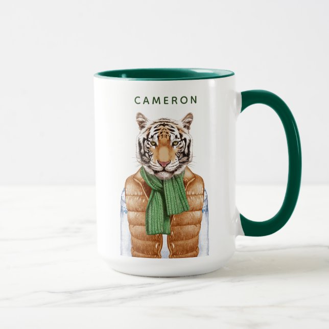 Besegra Vesttigern som | tillfogar ditt namn Mugg (Höger)