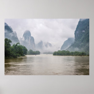 Besegra vid den Yangshuo floden Poster