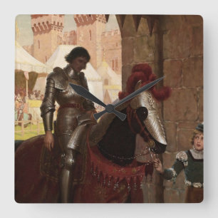 “Besegrad” av Edmund Blair Leighton Fyrkantig Klocka