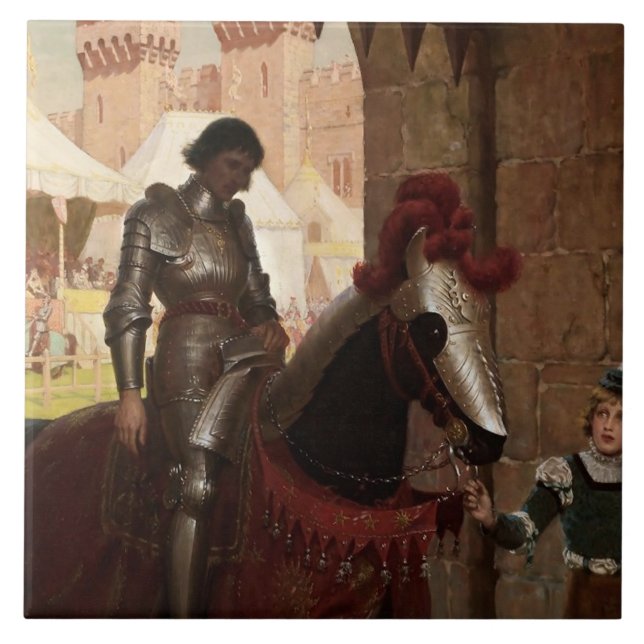 “Besegrad” av Edmund Blair Leighton Kakelplatta (Framsidan)