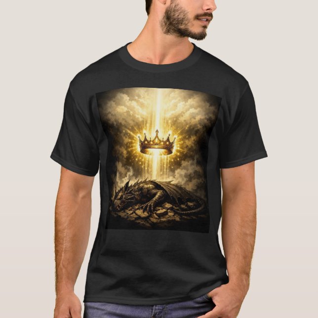 Besegrad drake av Kung Jesus T-Shirt (Framsida)