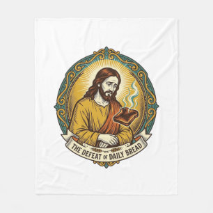 Besegrade Jesus Rökande Bränd Toast Frukost Kök Fleecefilt