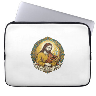 Besegrade Jesus Rökande Bränd Toast Frukost Kök Laptop Fodral
