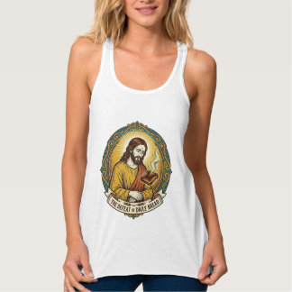 Besegrade Jesus Rökande Bränd Toast Frukost Kök Linne Med Racerback