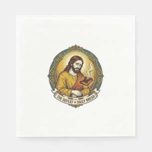 Besegrade Jesus Rökande Bränd Toast Frukost Kök Pappersservett