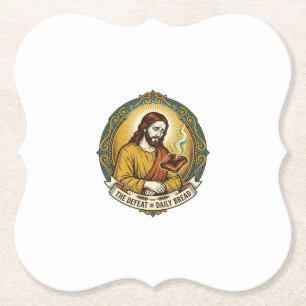 Besegrade Jesus Rökande Bränd Toast Frukost Kök Underlägg Papper