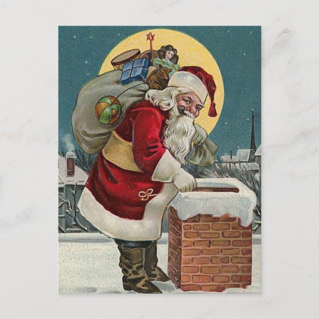 "Besegrar kommande Santas vykortet för lampglaset" Helg Vykort (Framsida)