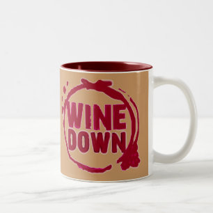 "BESEGRAR VIN"….,VINFLÄCKDESIGN Två-Tonad MUGG