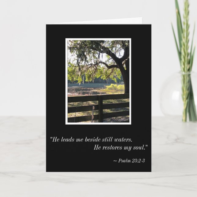 Beside the Still Waters - Psalms 23 Sympathy Card Kort (Framsida)