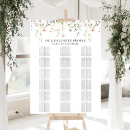 Besittning av Wildblomster 18 Bord-Bröllop Poster