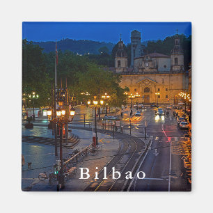 Beskåda av aftonen Bilbao. Magnet