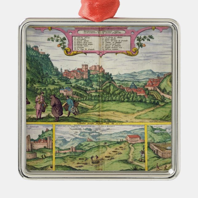 Beskåda av Alhambraen, från 'Civitates Orbis Julgransprydnad Metall (Framsidan)