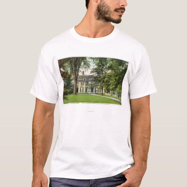Beskåda av almrund kulle, Longfellow bodde här T-shirt (Framsida)