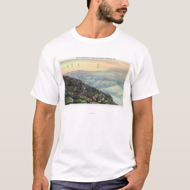 Beskåda av annan Adirondack Mts ovanför molnen Tee Shirt (Framsida)