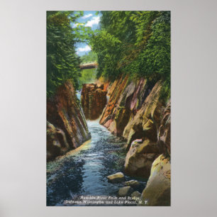 Beskåda av Ausable flodnedgångar och överbrygga Poster