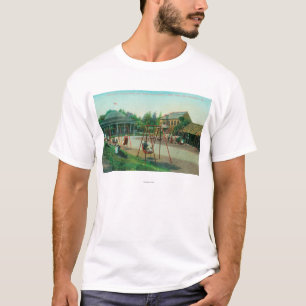 Beskåda av barns lekplats på den guld- grinden tee shirt
