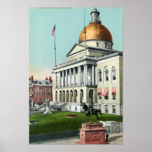 Beskåda av beklädagräsmatta av det statliga huset poster