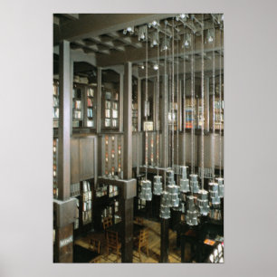Beskåda av bibliotek, byggt 1897-99 poster