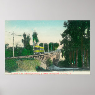 Beskåda av bocken på den Interurban järnvägen Poster