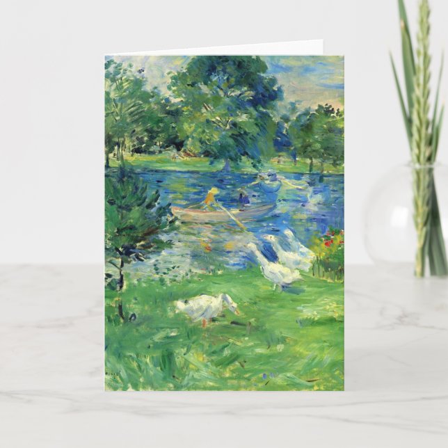 Beskåda av Bois de Boulogne av Berthe Morisot Kort (Framsida)
