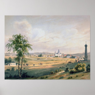 Beskåda av Borodino, läge av det avgörande Poster