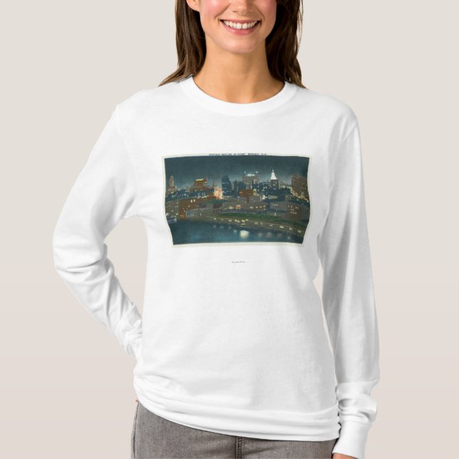 Beskåda av buffelhorisont på natten tee shirt (Framsida)