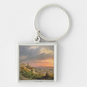 Beskåda av butten Montmartre, c.1830 Fyrkantig Silverfärgad Nyckelring