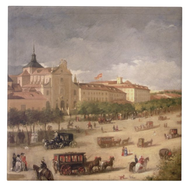 Beskåda av Callen de Alcala, Madrid (olja på Kakelplatta (Framsidan)