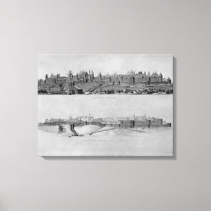 Beskåda av Carcassonne från den västra sidan Canvastryck