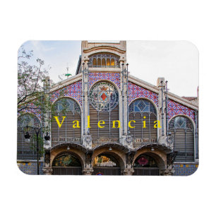 Beskåda av centralen marknadsför av Valencia. Magnet