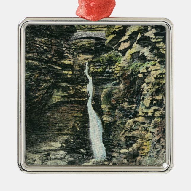 Beskåda av centralkaskaden julgransprydnad metall (Framsidan)