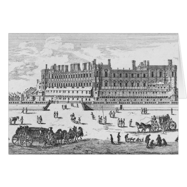 Beskåda av chateauen de Sanktt-Germain-en-Laye Hälsningskort (Framsidan Horizontal)