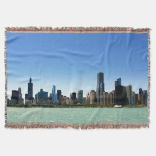 Beskåda av Chicago horisont vid Lake Michigan Filt