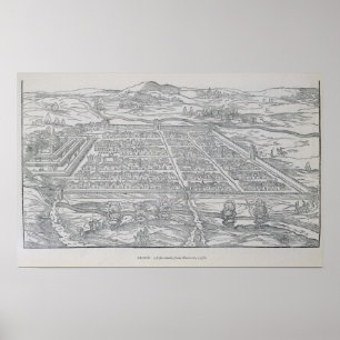 Beskåda av Cusco, från Ramusio, puben. 1556 Poster