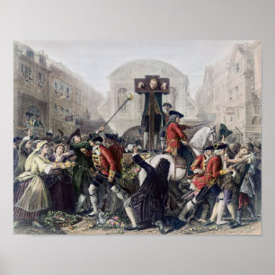 Beskåda av Daniel Defoe i ställa vid skampålen Poster